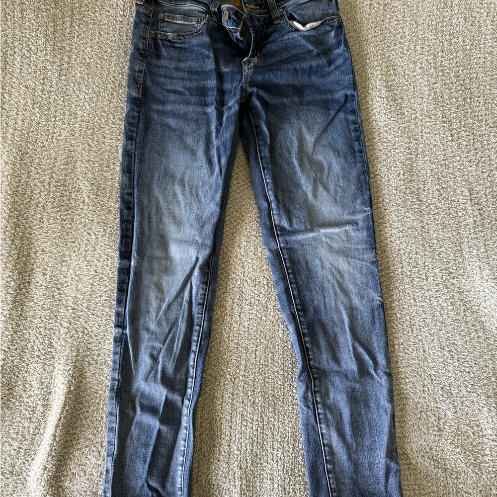 American Eagle Outfitters Blue Skinny Jeans Gradient Fade